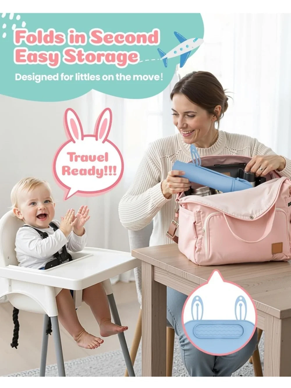 Captainbear new silicone placemat highchair new set of 4 baby , toddler